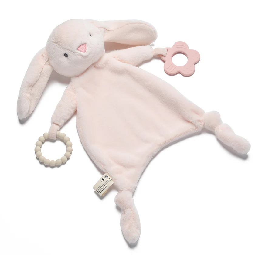 Bunny Teething Comforter with Silicone Rings