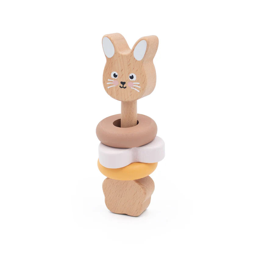 Wooden Bunny Ring Baby Rattle