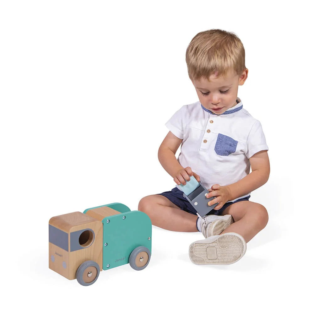 Janod Kids Wooden Recycling Truck