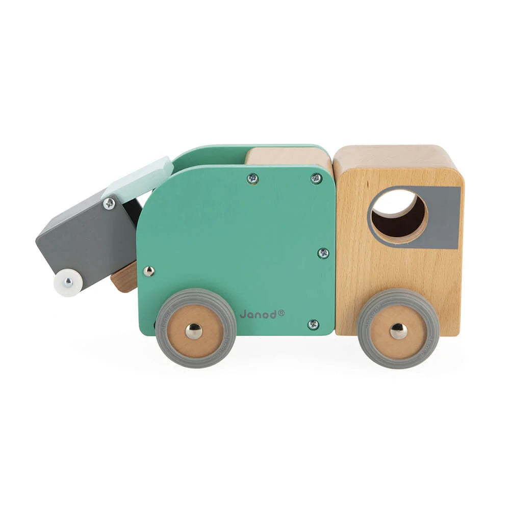 Janod Kids Wooden Recycling Truck