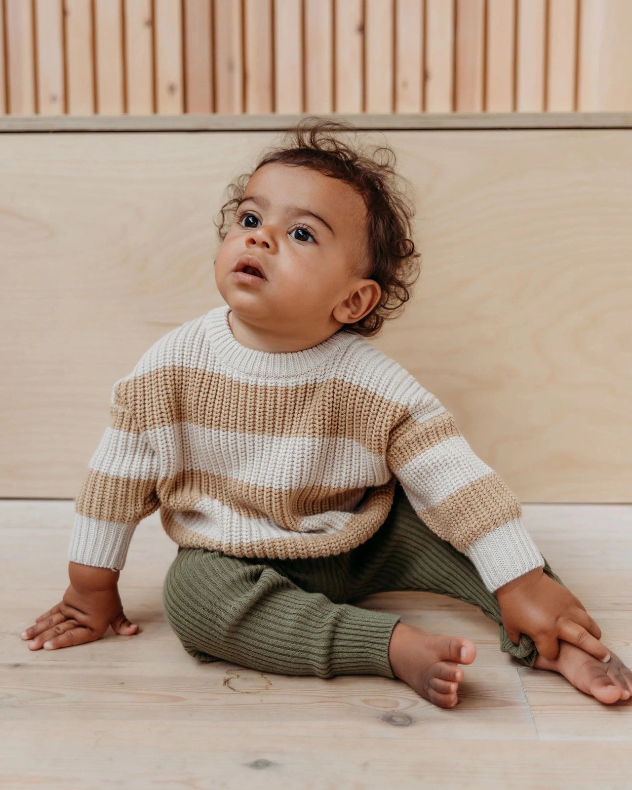 Buff Stripe Aspen Jumper | Hunter & Rose