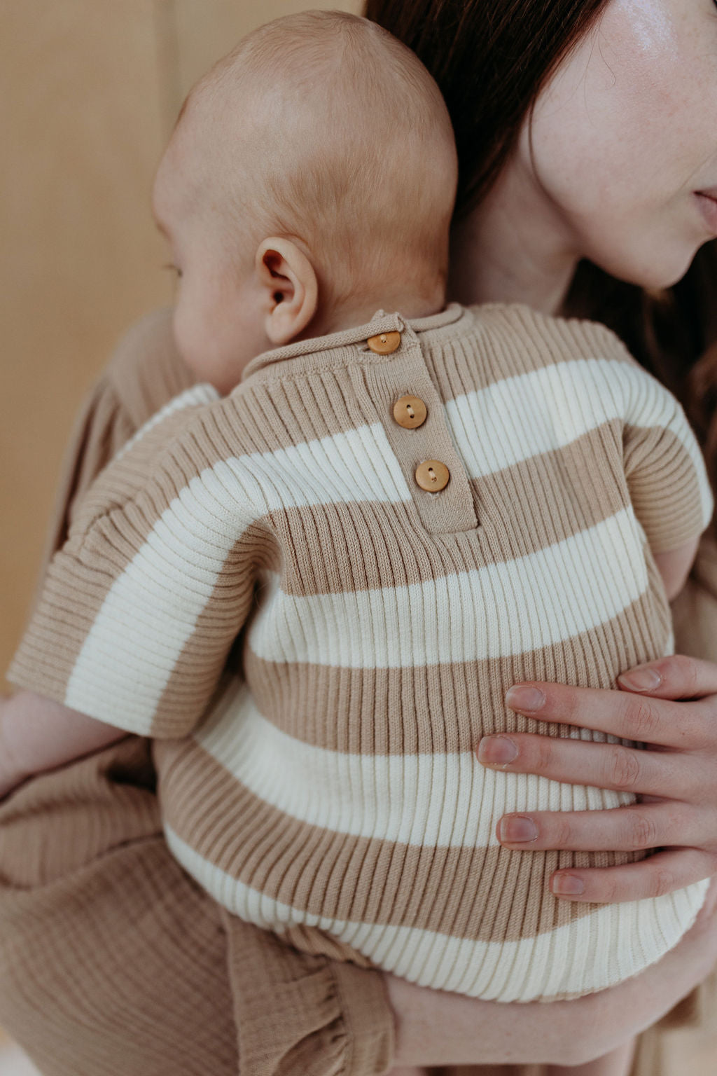 Sand Stripe Ribb Romper | Hunter and Rose