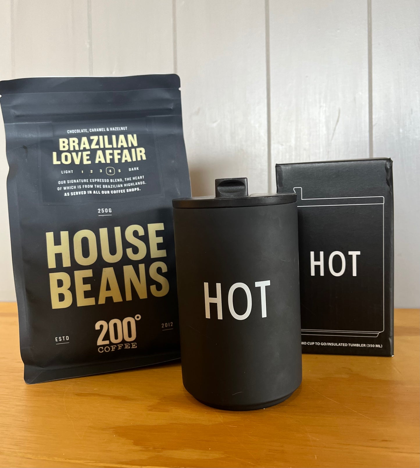 Coffee Lovers Gift Set-Thermo HOT Mug and 200 Degrees Coffee Bean Home Bag is a great gift for any new parent 