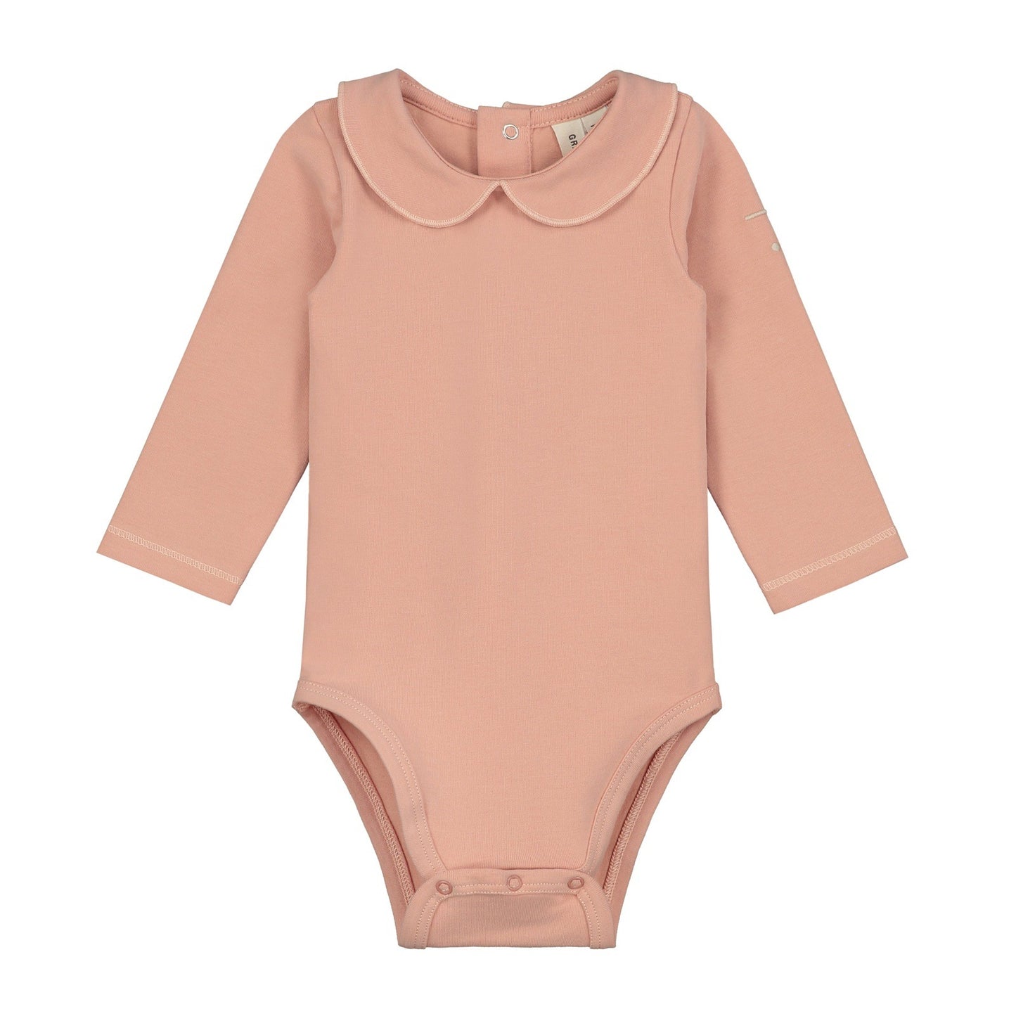 Baby Collar Long Sleeved Vest -Nearly Black/Cream Stripe | Gray Label