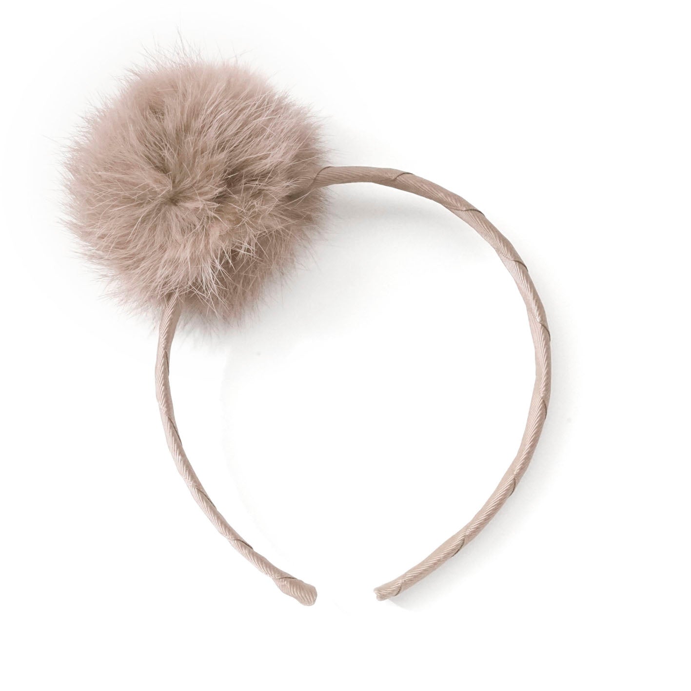 Large Pom Pom Alice Headband - Antique Mauve