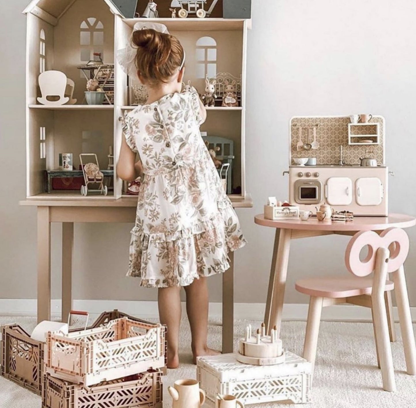 Aykasa Folding Crate, Mini, Coconut Milk, home storage, nursery storage, playroom storage, Aykasa stockist, midlands baby shop, home organisation