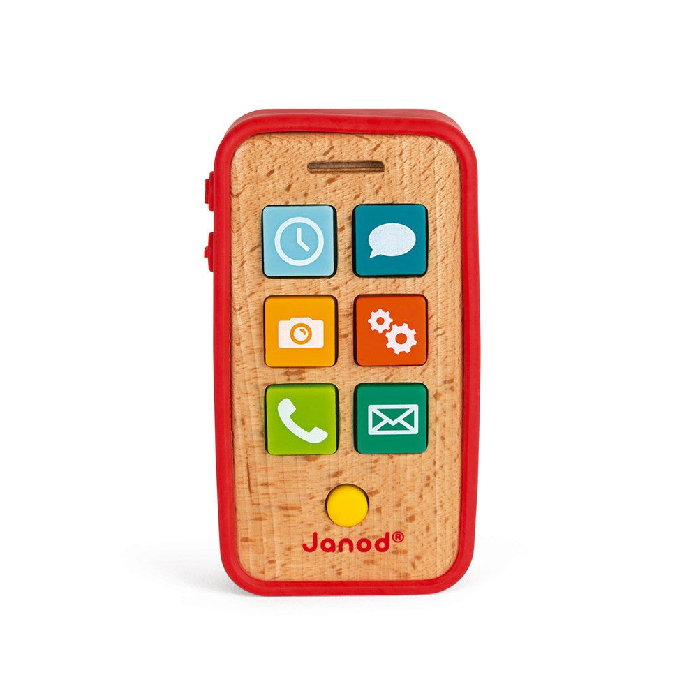 Janod Pretend Play Kids Wooden Telephone with Sounds, Baby Toy, Wooden Toy, Montessori Toy, Toys for 1 Year Olds, Janod Stockist, Midlands Kids Store