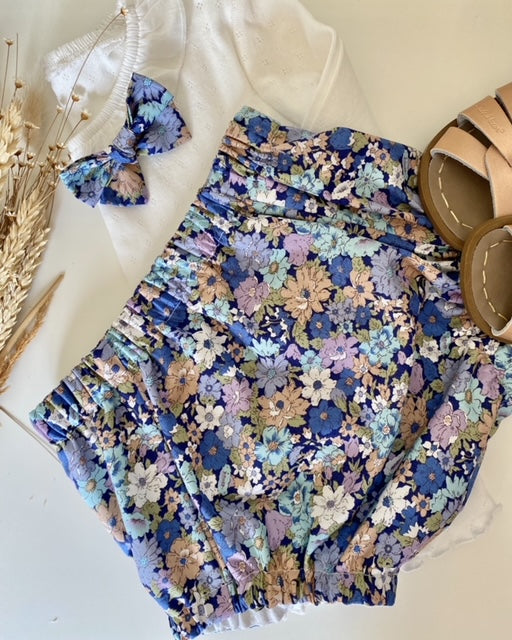 Cotton Bloomer & Bow Set - Floral
