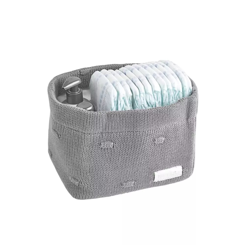 Meyco Small Knitted Grey Dresser Changing Basket