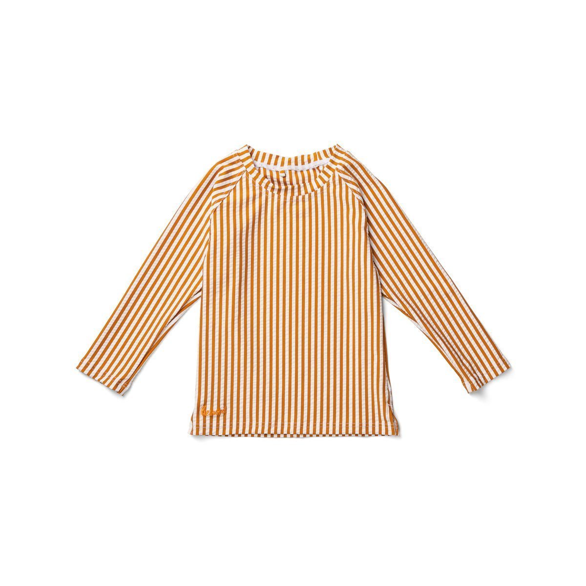 Liewood, Noah Mustard Stripe Seersucker Swim Tee, Swim Tee, Beachwear, Nottingham Stockist, Independent Kids Shop, Liewood Sale