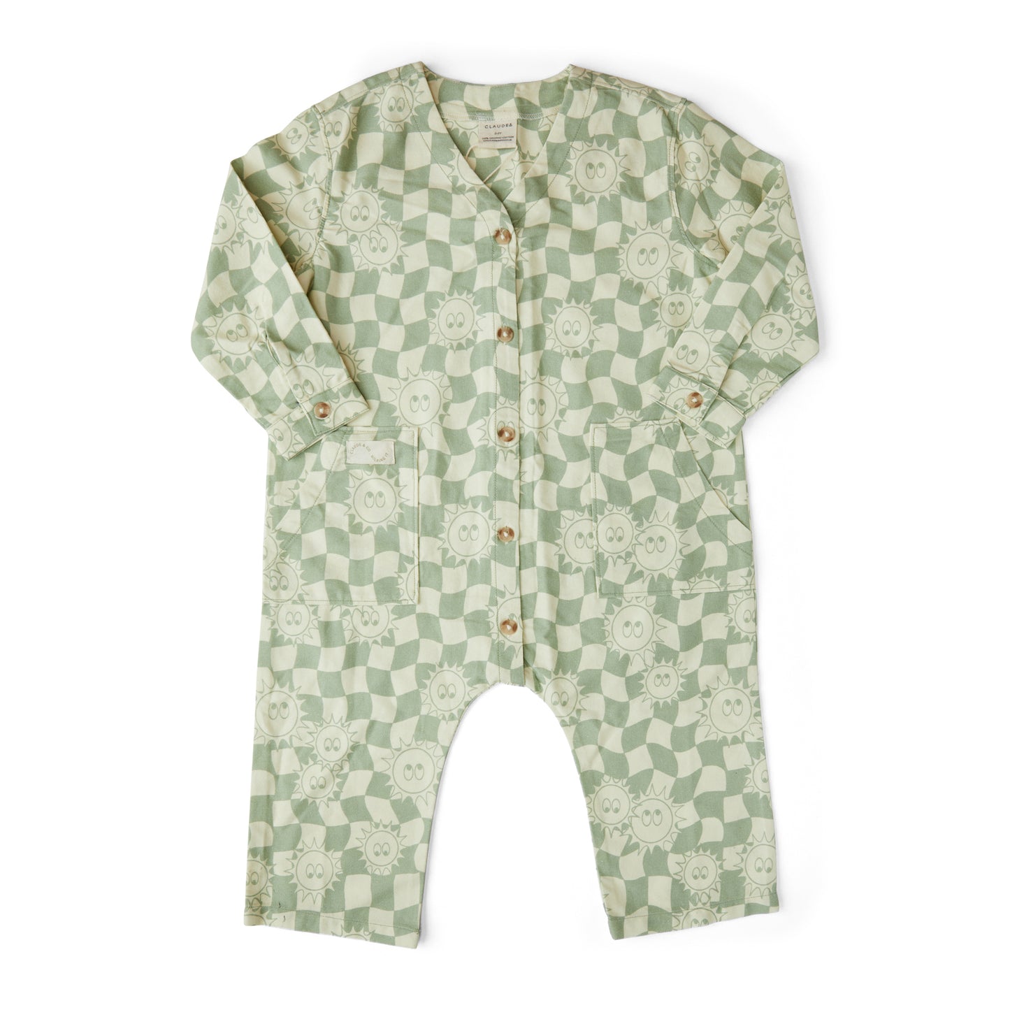 Claude & Co check Sunshine overalls , children’s clothing, baby clothing, sustainable children’s clothes, Claude & Co stockist, Nottinghamshire independent children’s store, independent kids brand