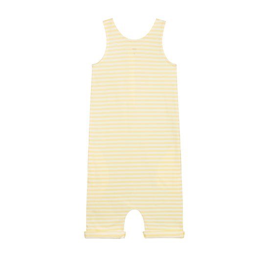 Gray Label, Sleeveless Tank Suit, Mellow Yellow/Off White Stripe, Children’s clothing, sustainable children’s clothes, Nottinghamshire stockist, Gray Labell Stockist, midlands children’s store 