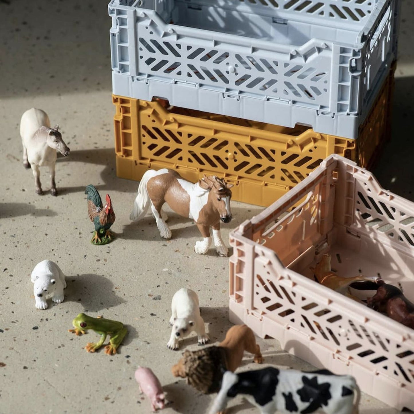 Aykasa Folding Crate, Mini, Light Grey, Home storage, nursery storage, playroom storage, toy storage, Aykasa Stockist, Nottinghamshire children’s store