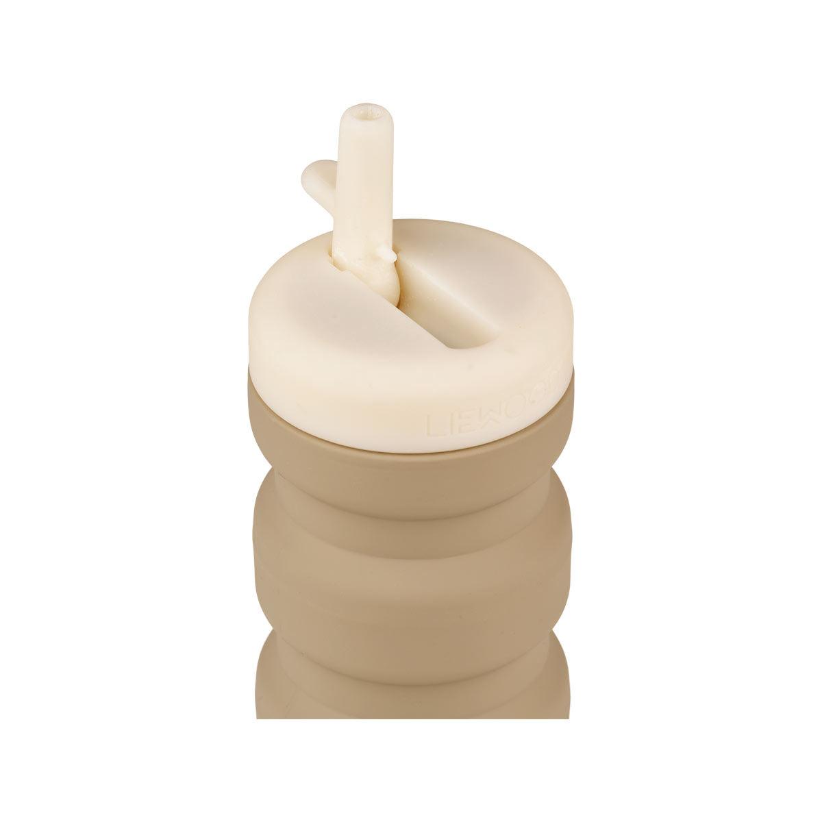 Liewood, Wilson Foldable Water Bottle, Sandy/Oat Mix, Silicone Water Bottle, Kids Shop, Liewood Stockist, Independent store, midlands kids shop, sustainable