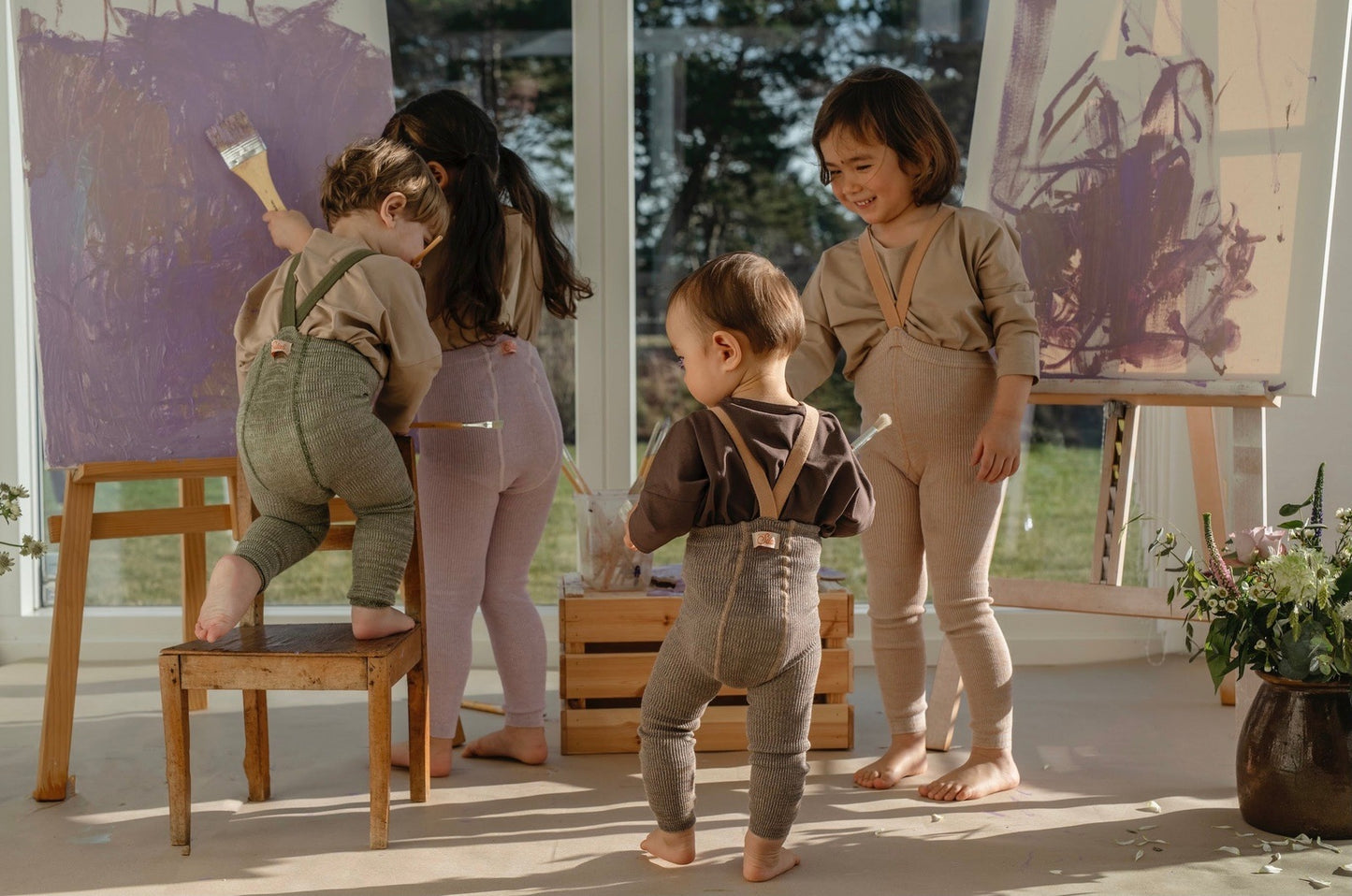 Silly Silas, Footless Tights with Braces, Creamy Lavender, baby tights, children’s tights, Nottinghamshire stockist, independent children’s brand, sustainable children’s clothing