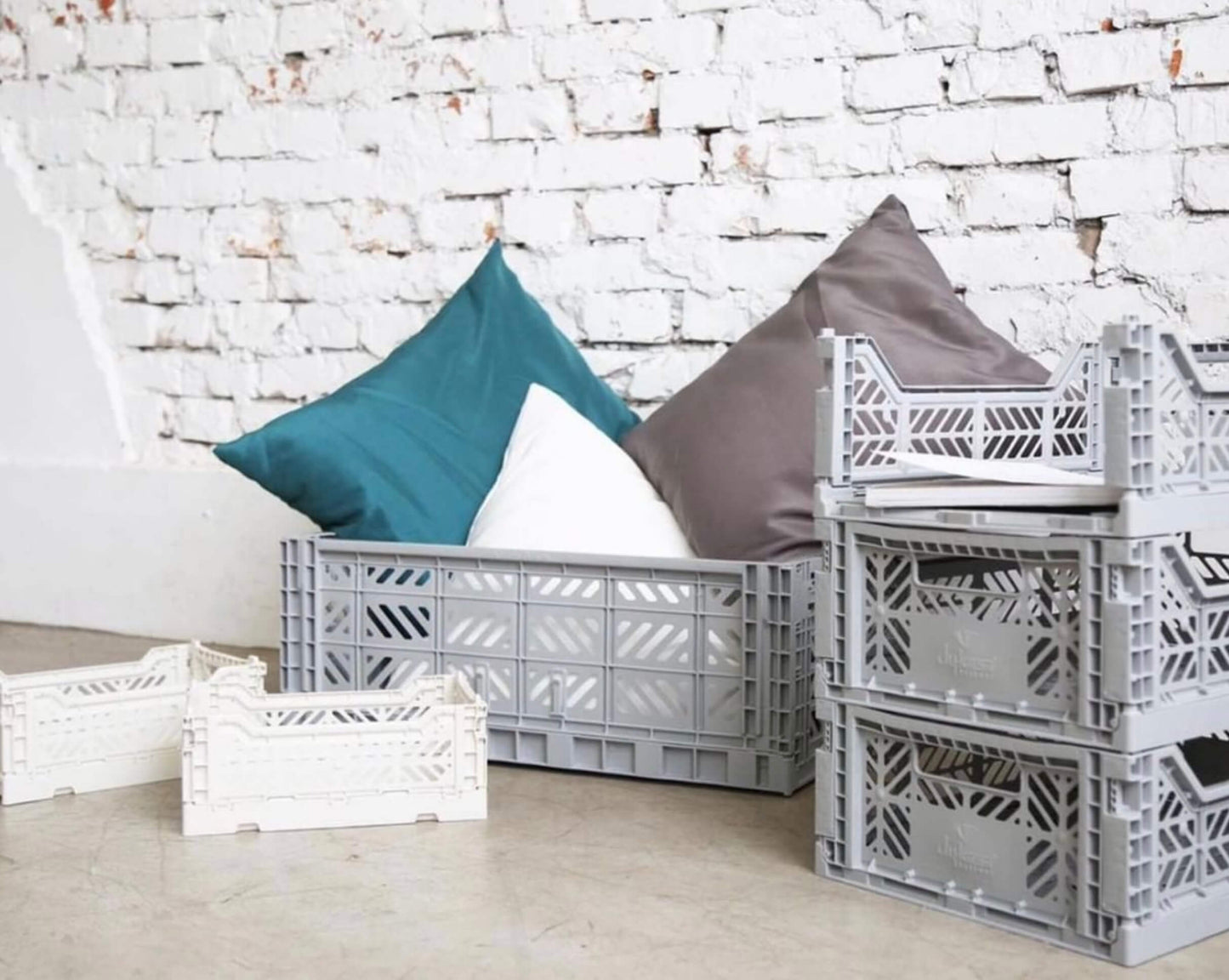 Aykasa Folding Crate, Mini, Light Grey, Home storage, nursery storage, playroom storage, home organisation, independent children’s store, sustainable, midlands baby shop