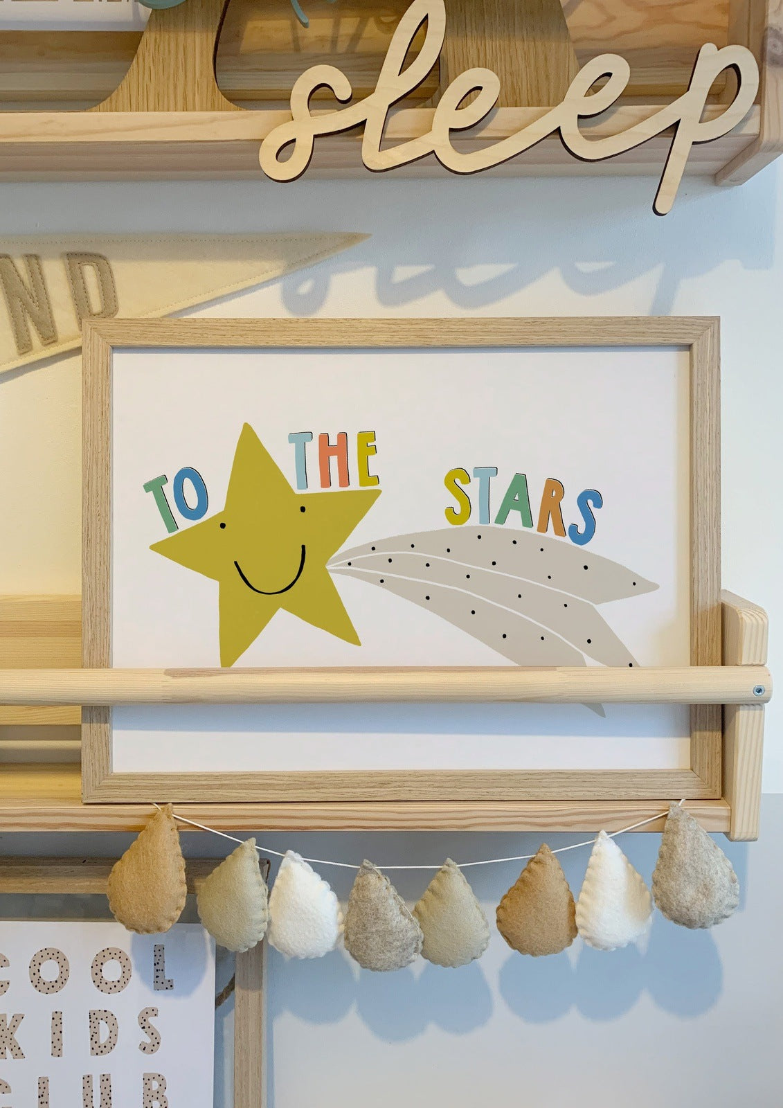 Minii & Maxii, Shooting Stars A3 Print, To The Stars Print, Childrens Walll Print, Nursery Decor, Nottingham Kids Shop, Midlands Baby Shop