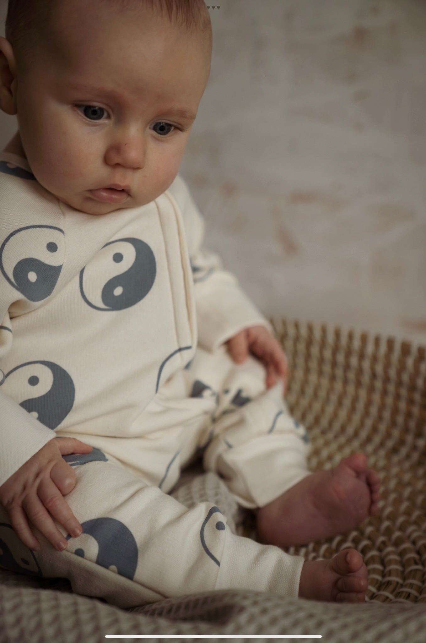 Load image into Gallery viewer, Another fox yin Yang zip sleepsuit, newborn clothing, baby clothing, baby sleepsuit, newborn gift, beautiful new baby gift, Baby shower gift, new baby present, Nottinghamshire stockist, Another Fox stockist
