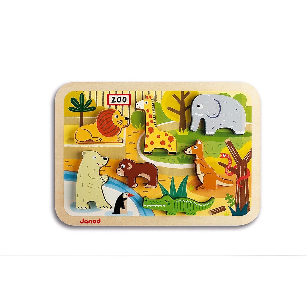 Janod Chunky Wooden Zoo Puzzle