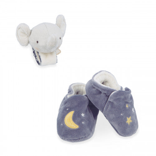 Babie’s First Gift Set - Musical Wristband & Slippers | Elephant
