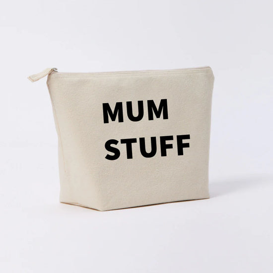 Mum Stuff Large Natural Pouch