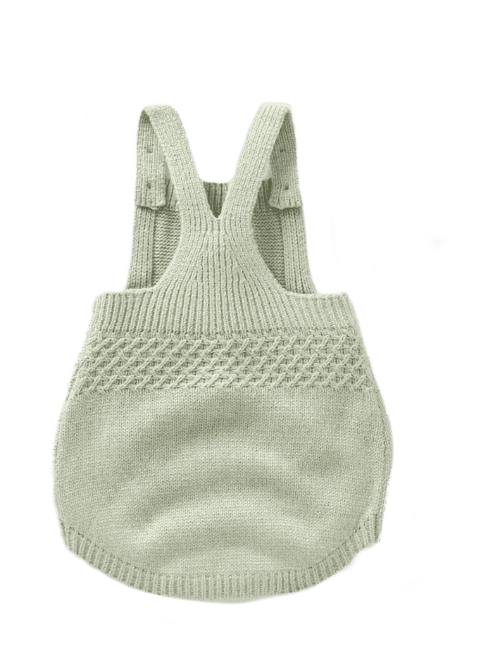 Sage Knit Cross Back Baby Romper