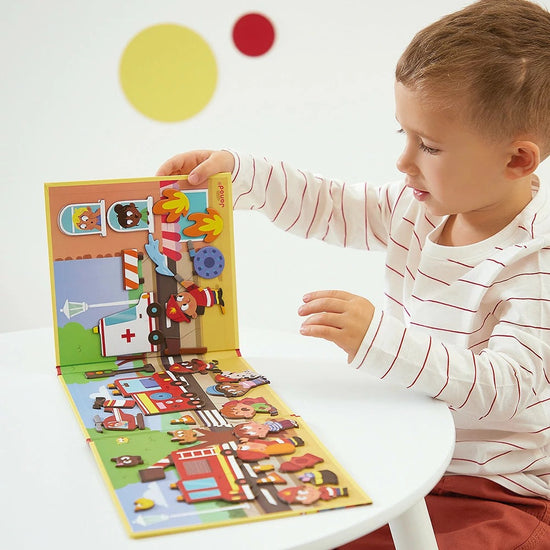 Janod Magneti’ Stories - Fold Out Magnetic Toy | FireFighters