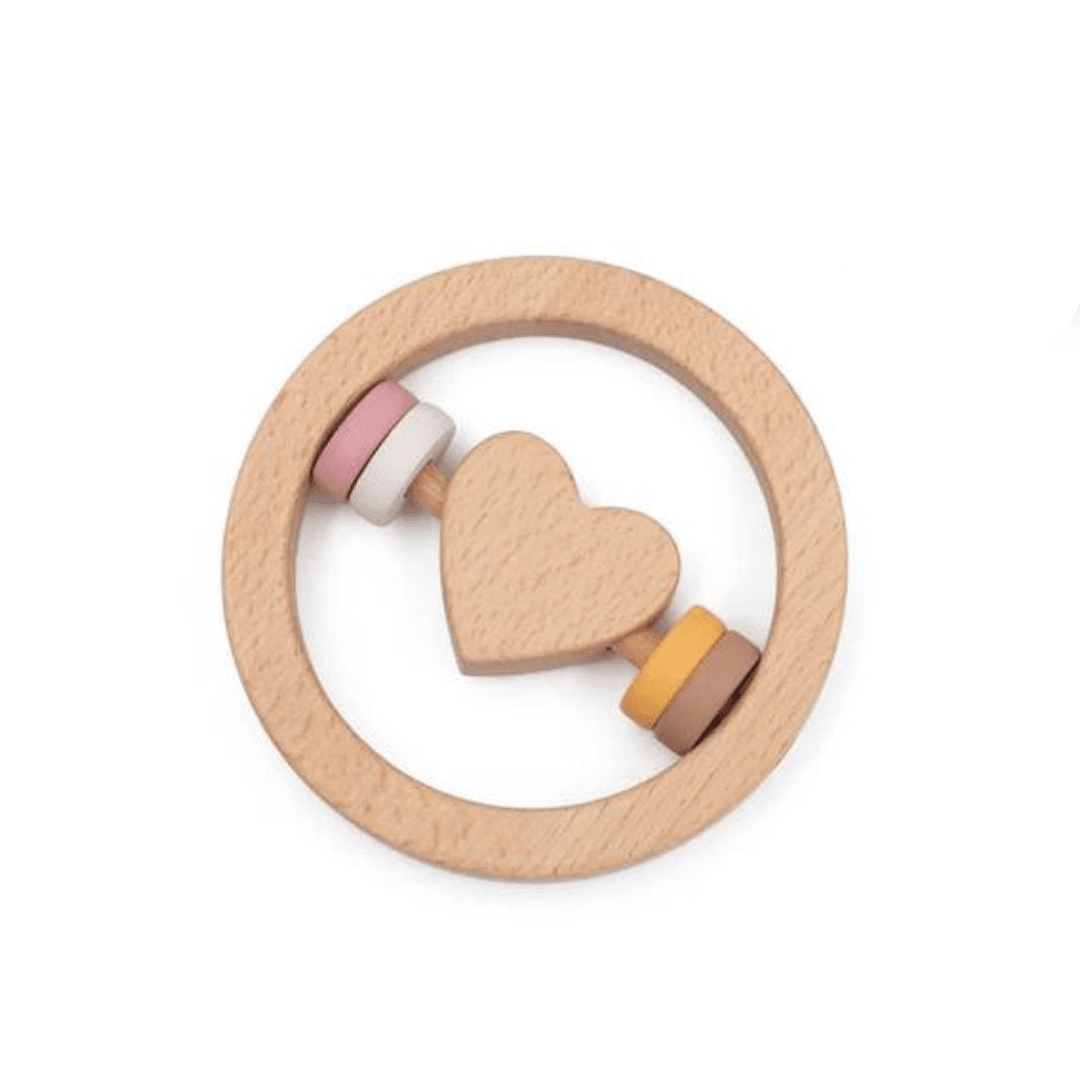 Wooden Heart Baby Rattle