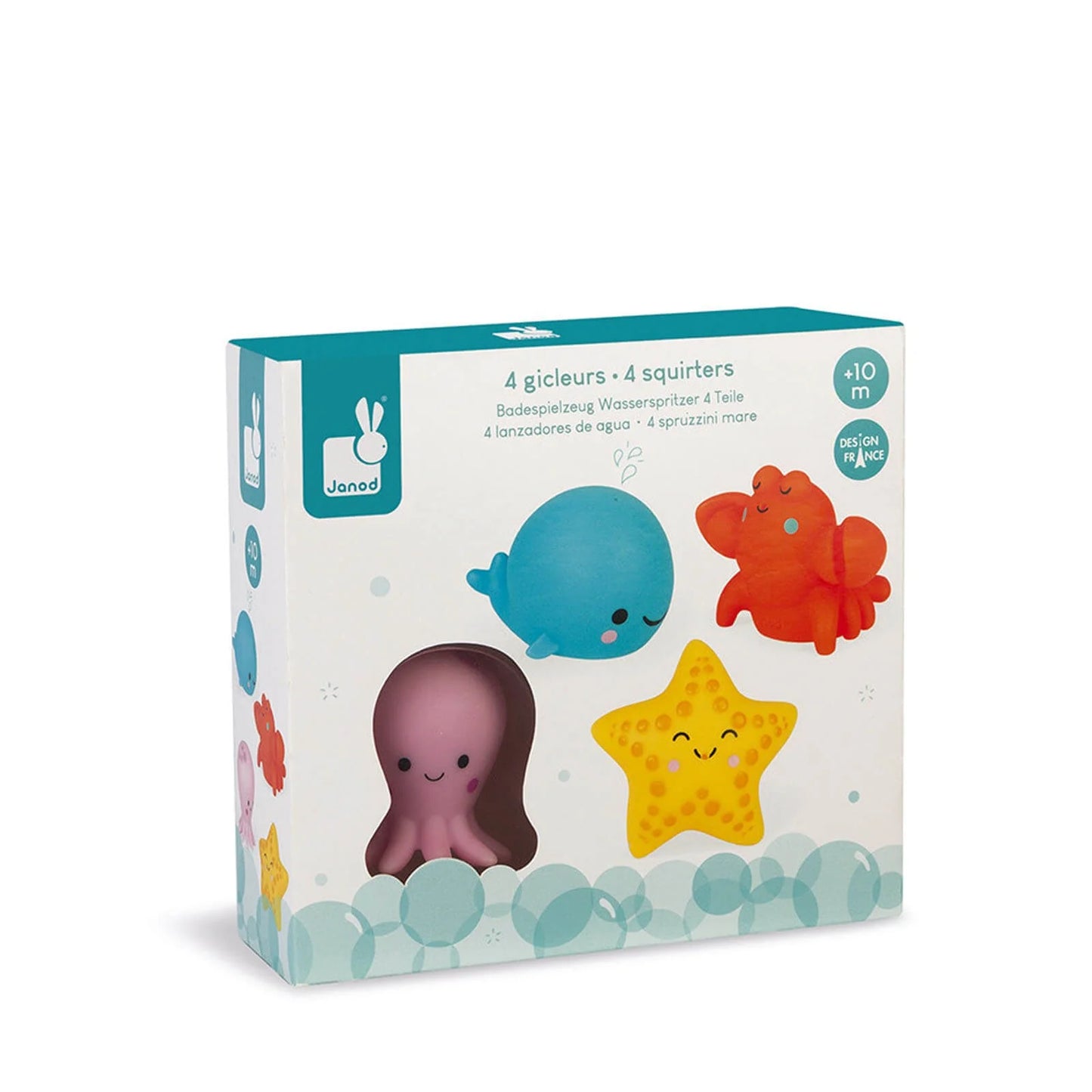 Janod Sea Animal Squirter Bath Toys - 4 pack