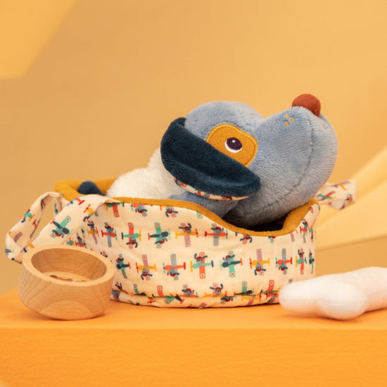 Baby Jules Musical Puppy in Basket with Sounds