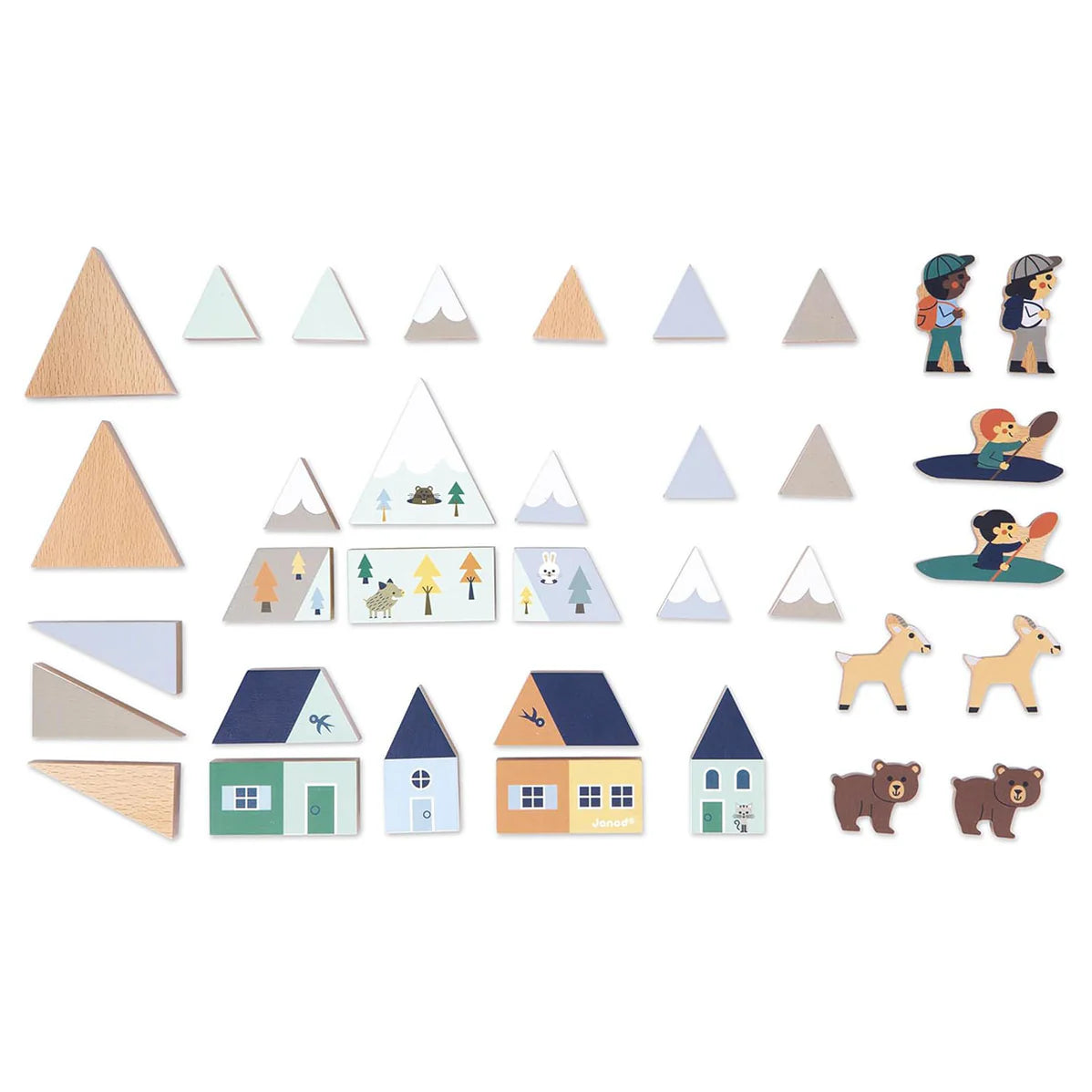Wooden Mountain Walley Blocks Set | Janod