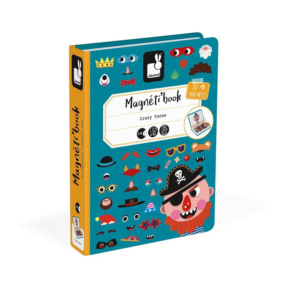 Janod Magneti’ Book Educational Toy | Boys Crazy Faces