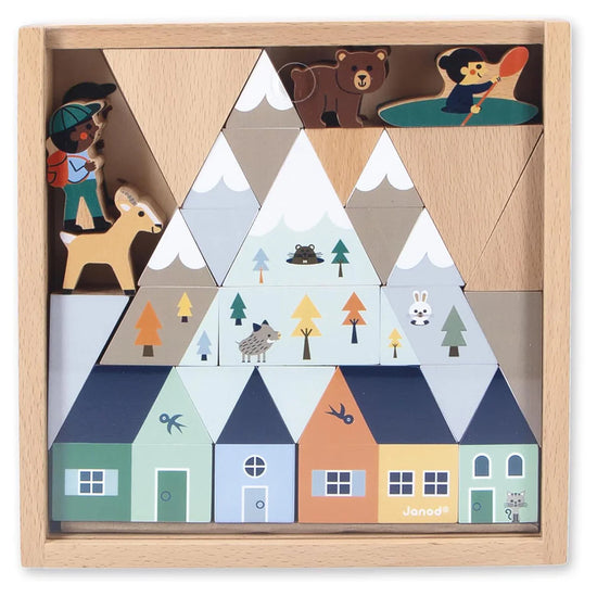Wooden Mountain Walley Blocks Set | Janod
