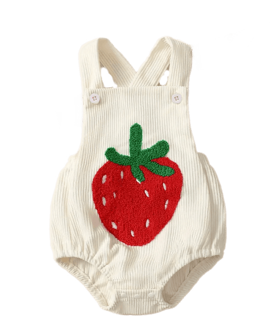 Strawberry Cross Back Baby Romper