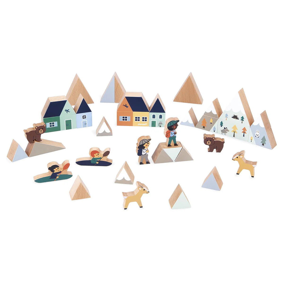 Wooden Mountain Walley Blocks Set | Janod