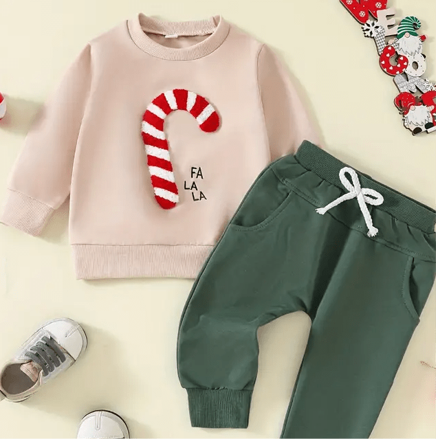 Candy Cane Xmas Jumper & Jogger Set