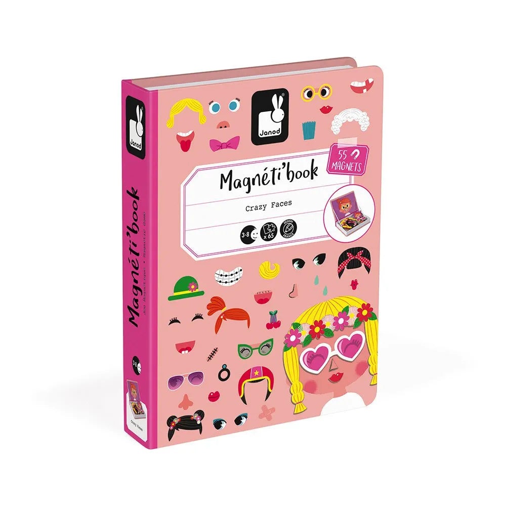 Janod Magneti’ Book Educational Toy | Girls Crazy Faces