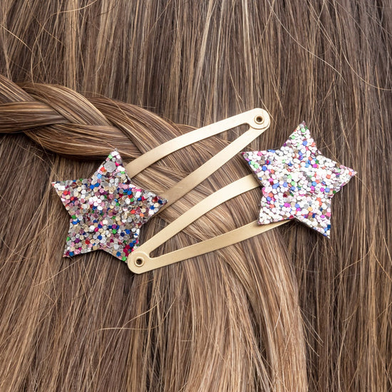 Glitter Star Hair Clip Set - 2 Pack