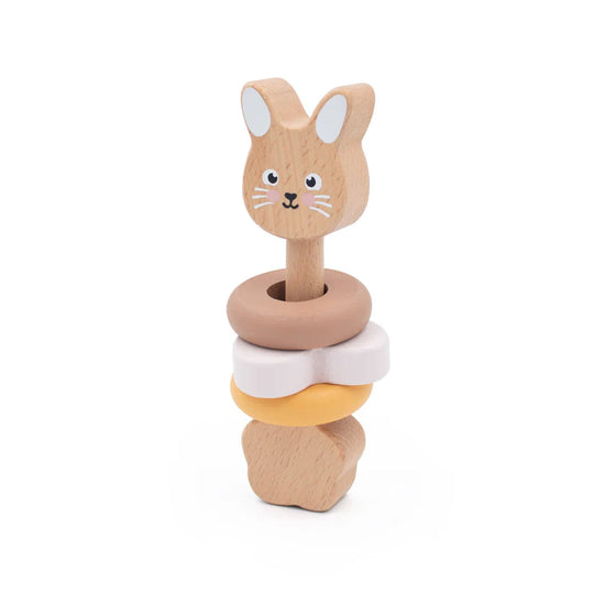 Wooden Bunny Ring Baby Rattle