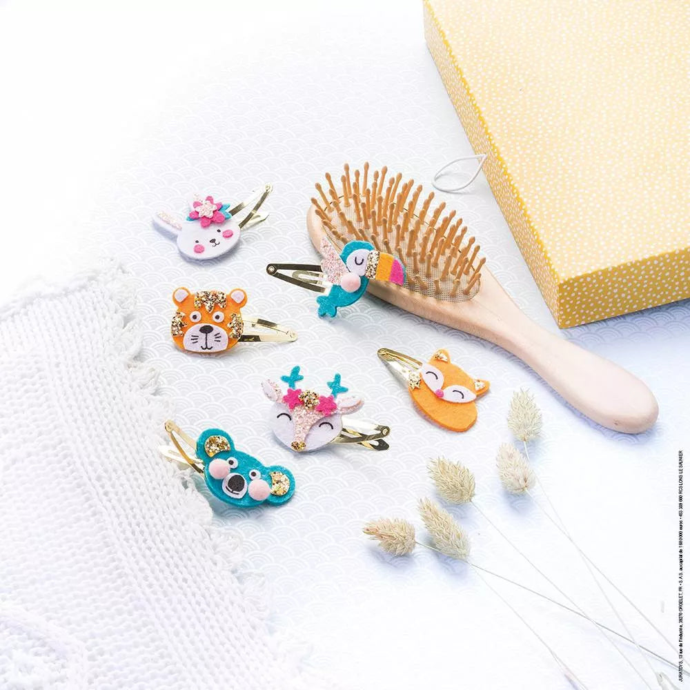 Janod 6 Glittery Animal Hair Clips to Make