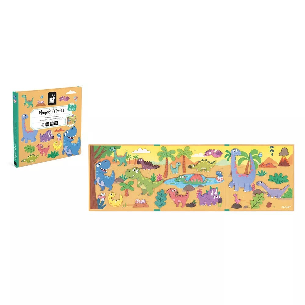 Janod Magneti’ Stories - Fold Out Magnetic Toy | Dinosaurs
