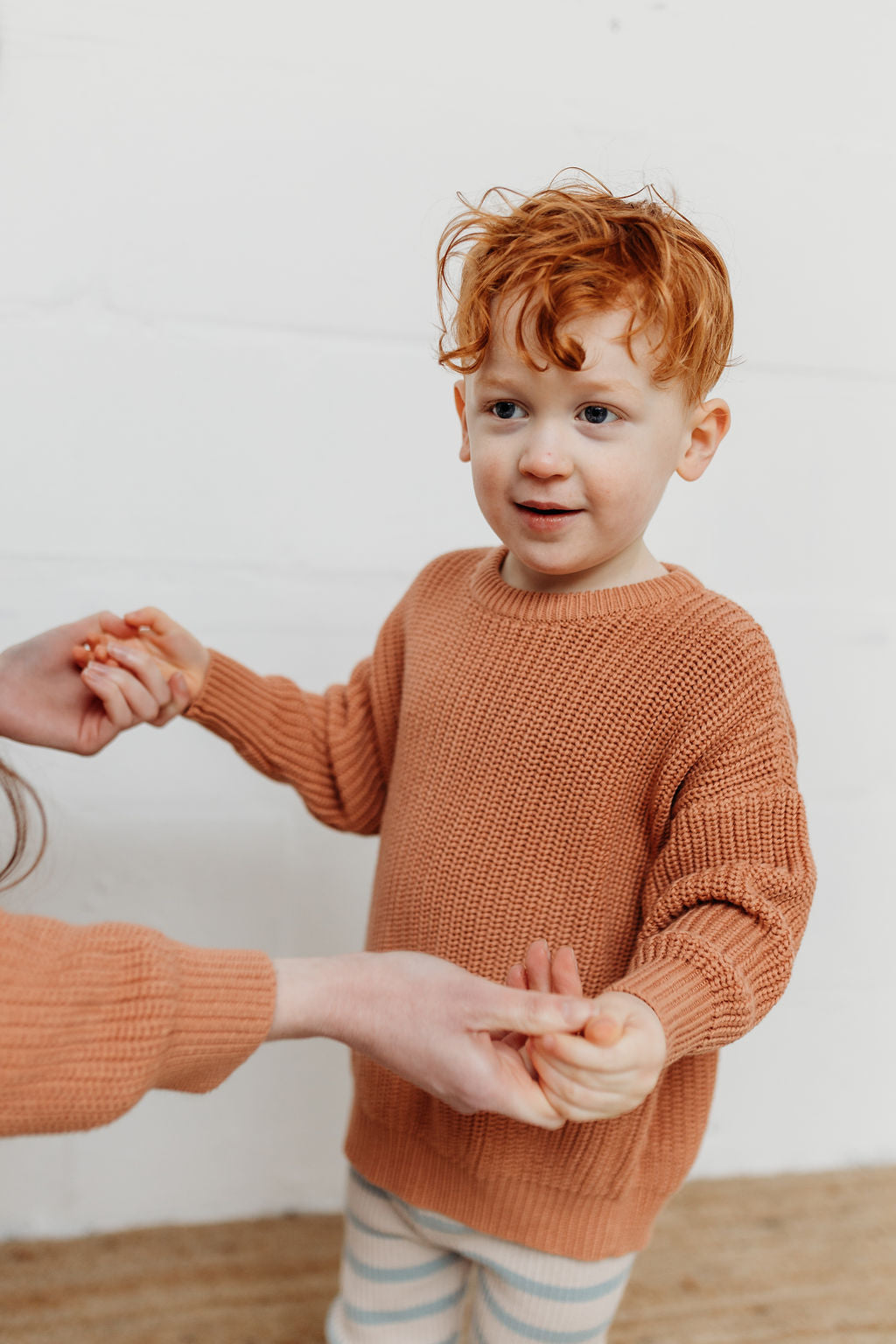 The brand new Hunter and Rose Terracotta Aspen Jumper is available from Nottinghamshire Children’s Store Alf & Co