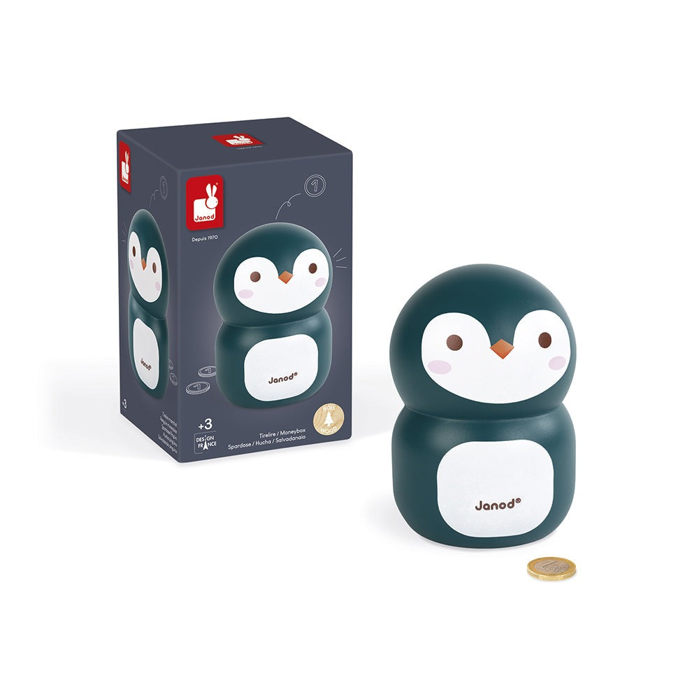The Janod Penguin Money Box makes a lovely Birthday Gift