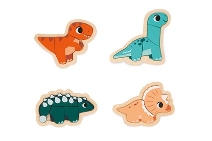 The Janod 4 Progressive Puzzle Set-Dino’s is available from Nottinghamshire Children’s Toy Store Alf & Co 