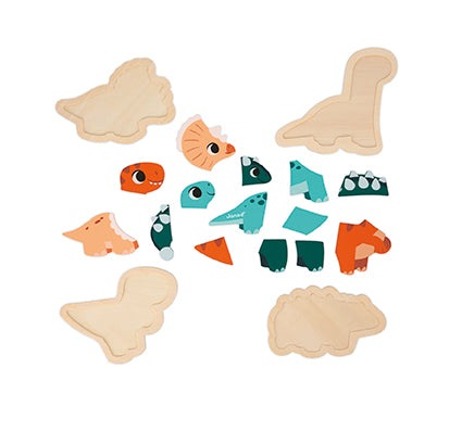Load image into Gallery viewer, Alf &amp;amp; Co is a Midlands Based Children and Baby Shop and they are stockist of the Janod 4 Progressive Puzzle Set-Dino’s
