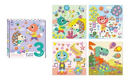 Load image into Gallery viewer, Janod 3 Years Geometric Stickers Gift Set, Present for 3/4 Year Olds, 3/4 Year Old Gifts, Toys for Girls, Birthday Gift for Kids, Educational Toy, Arts and Crafts for Kids, Nottinghamshire Stockist, Independent  Kids Brand 
