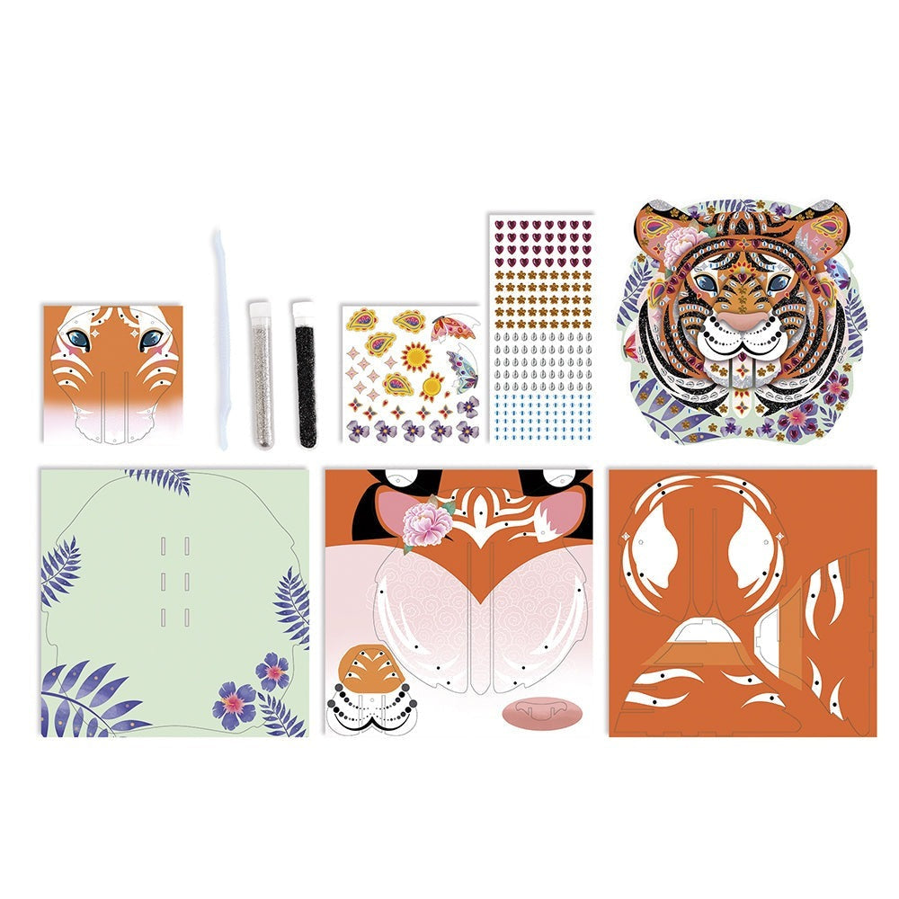 Load image into Gallery viewer, Janod Tiger Trophy Glitter and Sequins Creative Craft Kit
