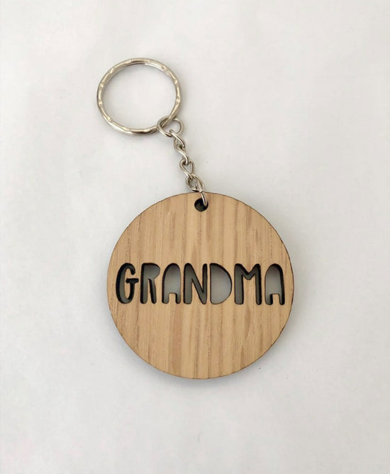 Load image into Gallery viewer, Wooden Family Key Ring KeepSake | Mummy, Daddy Grandparent, A Keepsake Wooden Keyring, Personalised Keyring, Family Keyring, Nottinghamshire Stockist, Independent Children’s Store 
