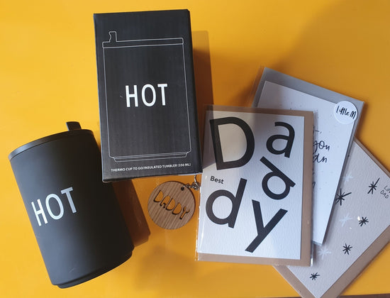 Alf & Co is stockist of the “Hot Daddy’ Gift Set-Thermo Mug, Daddy Keyring and choice of card