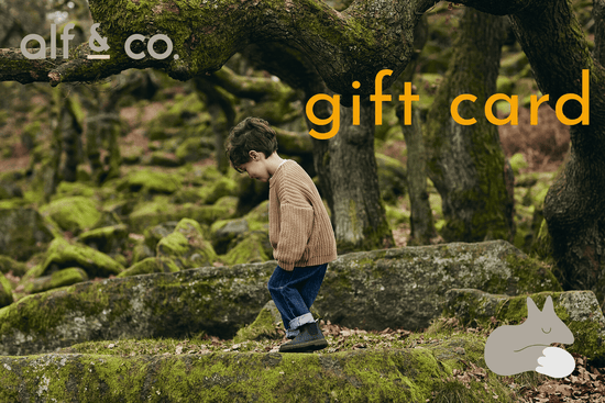 Gift Card for Alf & Co childrens sustainable baby and children’s clothing and gift store.
